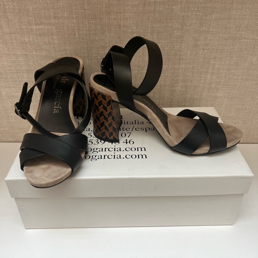 Pedro Garcia Black Block Sandal EU size 39